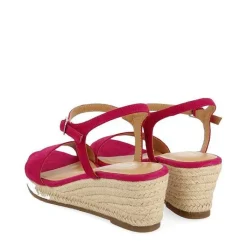 Gioseppo Sandalias Cuña<Sandalias De Piel Fucsia Con Cuña De Yute Para Mujer Xarre