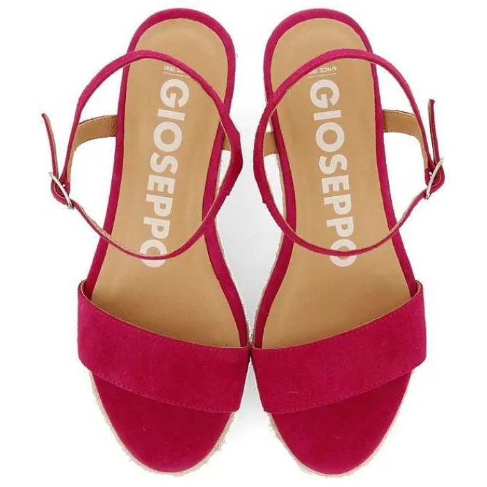 Gioseppo Sandalias Cuña<Sandalias De Piel Fucsia Con Cuña De Yute Para Mujer Xarre