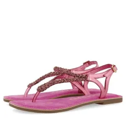 Gioseppo Sandalias Planas<Sandalias De Piel Fucsia Con Adornos Para Mujer Poussan