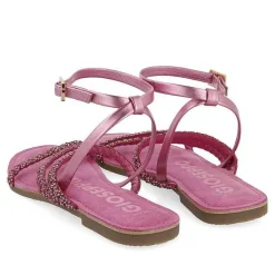 Gioseppo Sandalias Planas<Sandalias De Piel Fucsia Con Adornos Para Mujer Sorlingas