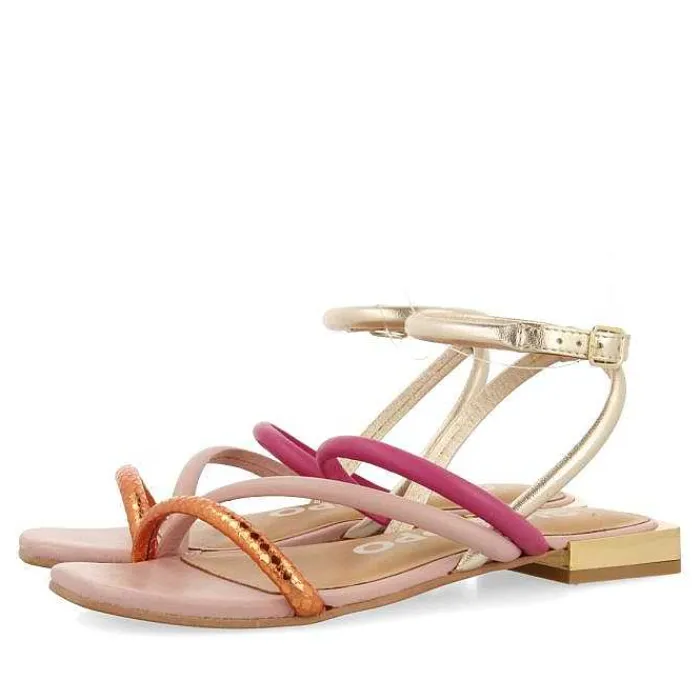 Gioseppo Sandalias Planas<Sandalias De Piel Multicolor Con Metalicos Para Mujer Latah