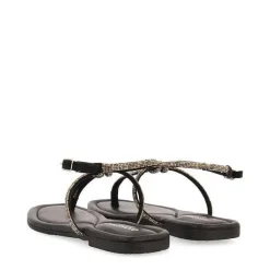 Gioseppo Sandalias Planas<Sandalias De Piel Negra Con Tiras Y Adornos Para Mujer Quemado