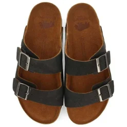 Gioseppo Chancletas<Sandalias De Piel Negra Con Suela Bio Para Hombre Vizzini