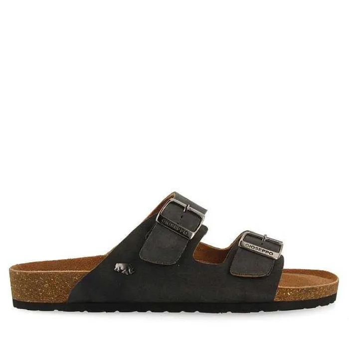 Gioseppo Chancletas<Sandalias De Piel Negra Con Suela Bio Para Hombre Vizzini