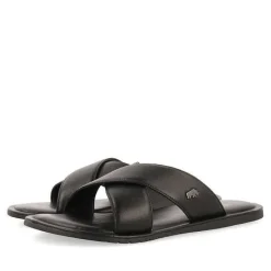 Gioseppo Chancletas<Sandalias De Piel Negra Con Tira Cruzada Para Hombre Orosh