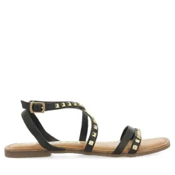 Gioseppo Sandalias Planas<Sandalias De Piel Negra Con Tachas Para Mujer Maizi