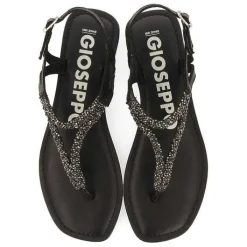 Gioseppo Sandalias Planas<Sandalias De Piel Negra Con Adornos Para Mujer Ustica