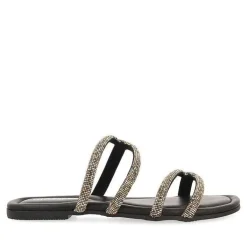 Gioseppo Sandalias Planas<Sandalias De Piel Negra Con Tiras Y Adornos Para Mujer Bonifay