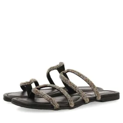 Gioseppo Sandalias Planas<Sandalias De Piel Negra Con Tiras Y Adornos Para Mujer Bonifay