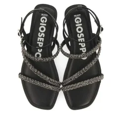 Gioseppo Sandalias Planas<Sandalias De Piel Negra Con Adornos Para Mujer Sorlingas