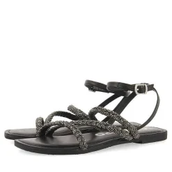 Gioseppo Sandalias Planas<Sandalias De Piel Negra Con Adornos Para Mujer Sorlingas
