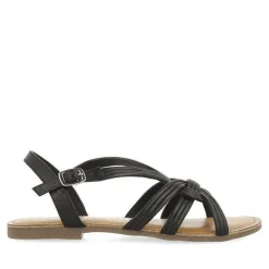 Gioseppo Sandalias Planas<Sandalias De Piel Negra Tiras Cruzadas Para Mujer Golaj