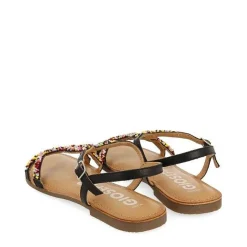 Gioseppo Sandalias Planas<Sandalias De Piel Negras Con Piedras Multicolor Para Mujer Lure