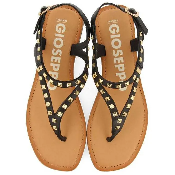 Gioseppo Sandalias Planas<Sandalias De Piel Negras Con Tachuelas Para Mujer Trilby