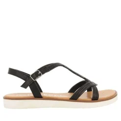 Gioseppo Sandalias Planas<Sandalias De Piel Negras Con Tirantes Para Mujer En Cornualles