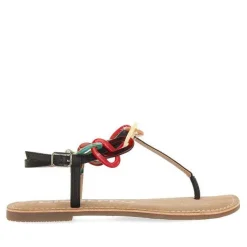 Gioseppo Sandalias Planas<Sandalias De Piel Negras Con Detalle De Enlaces Multicolor Para Mujer Medley