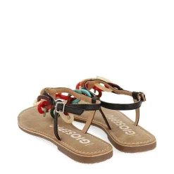 Gioseppo Sandalias Planas<Sandalias De Piel Negras Con Detalle De Enlaces Multicolor Para Mujer Medley