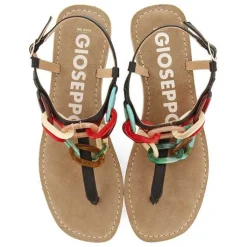 Gioseppo Sandalias Planas<Sandalias De Piel Negras Con Detalle De Enlaces Multicolor Para Mujer Medley
