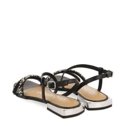 Gioseppo Sandalias Planas<Sandalias De Piel Negras Con Piedras Para Mujer Landkey