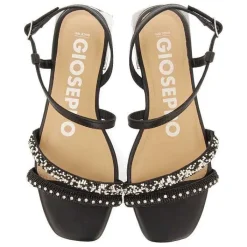 Gioseppo Sandalias Planas<Sandalias De Piel Negras Con Piedras Para Mujer Landkey
