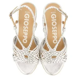 Gioseppo Sandalias Cuña<Sandalias De Piel Plata Con Tiras Y Cuña Alta De Yute Para Mujer Glide