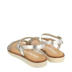Gioseppo Sandalias Planas<Sandalias De Piel Plata Con Tirantes Joya Para Mujer Wallowa