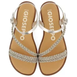 Gioseppo Sandalias Planas<Sandalias De Piel Plata Con Tirantes Joya Para Mujer Wallowa