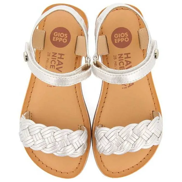 Gioseppo Niñas |Sandalias<Sandalias De Piel Plata Con Trenzado Y Cierre Ajustable Para Nina Y Nino Manastir