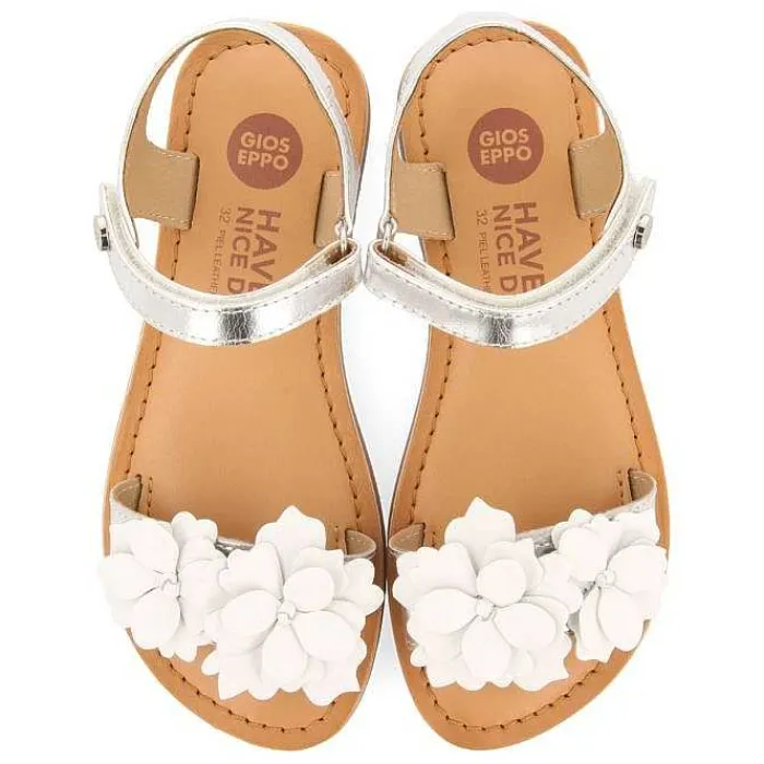 Gioseppo Niñas |Sandalias<Sandalias De Piel Plata Con Adornos De Flores Para Nina Y Nino Imotski