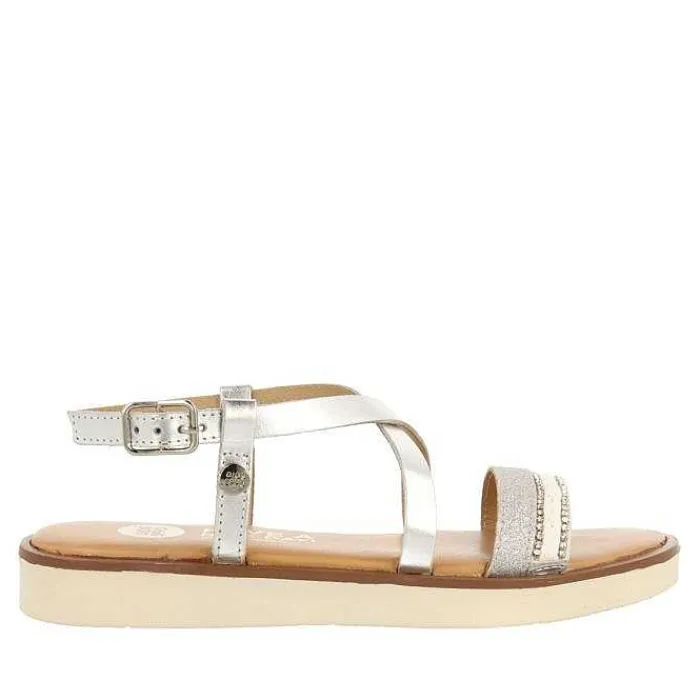 Gioseppo Niñas |Sandalias<Sandalias De Piel Plata Con Trenzados, Brillos Y Accesos Metalizados Para Nina Y Nino Merrill