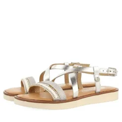 Gioseppo Niñas |Sandalias<Sandalias De Piel Plata Con Trenzados, Brillos Y Accesos Metalizados Para Nina Y Nino Merrill