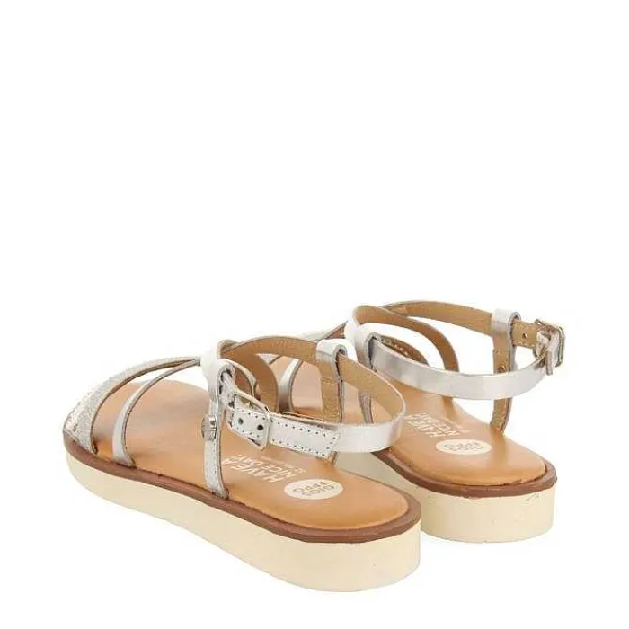 Gioseppo Niñas |Sandalias<Sandalias De Piel Plata Con Trenzados, Brillos Y Accesos Metalizados Para Nina Y Nino Merrill