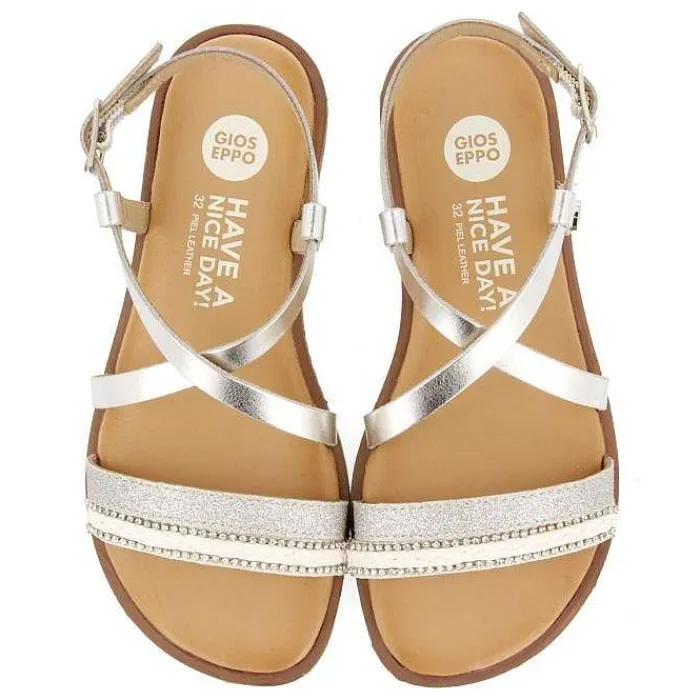 Gioseppo Niñas |Sandalias<Sandalias De Piel Plata Con Trenzados, Brillos Y Accesos Metalizados Para Nina Y Nino Merrill