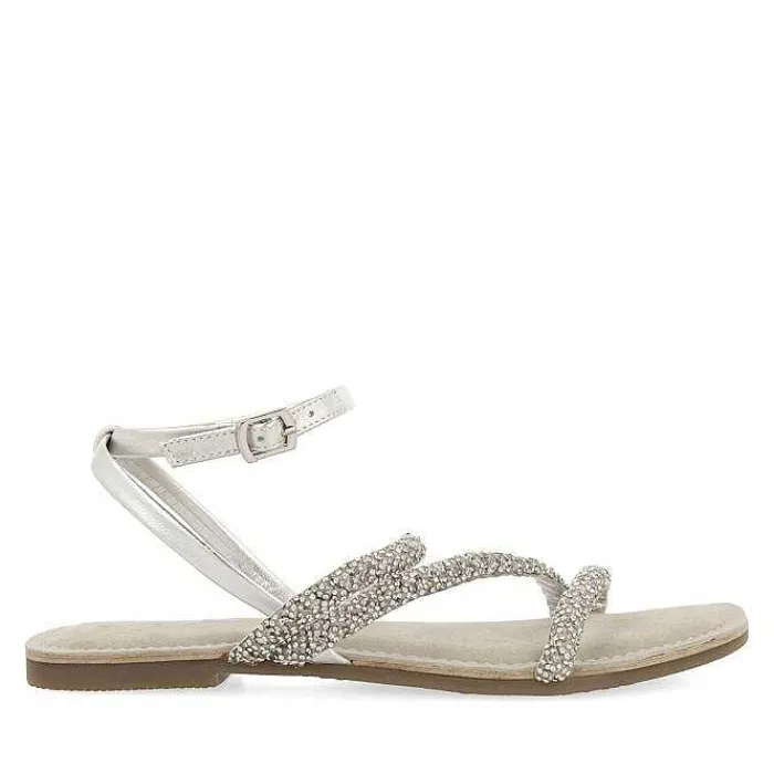 Gioseppo Sandalias Planas<Sandalias De Piel Plata Con Adornos Para Mujer Sorlingas
