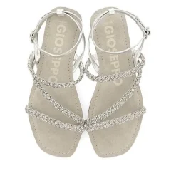 Gioseppo Sandalias Planas<Sandalias De Piel Plata Con Adornos Para Mujer Sorlingas