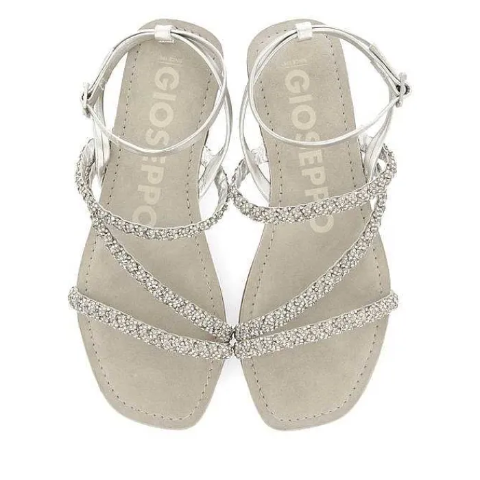 Gioseppo Sandalias Planas<Sandalias De Piel Plata Con Adornos Para Mujer Sorlingas