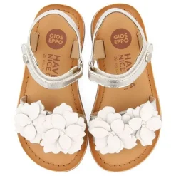Gioseppo Niñas |Sandalias<Sandalias De Piel Plata Con Adornos De Flores Para Nina Y Nino Shegan