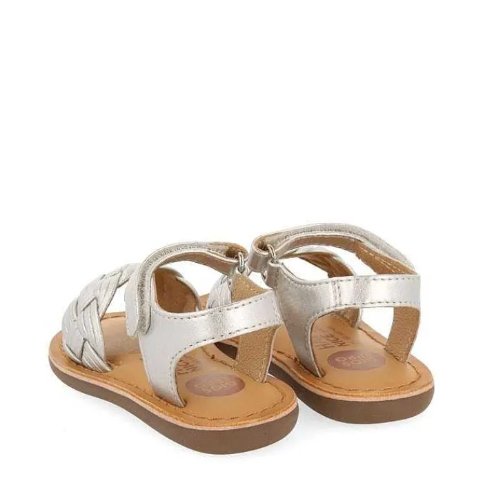 Gioseppo Bebe |Sandalias Bebe Nina<Sandalias De Piel Plata Con Trenzado Y Cierre Ajustable Para Bebe Flushe