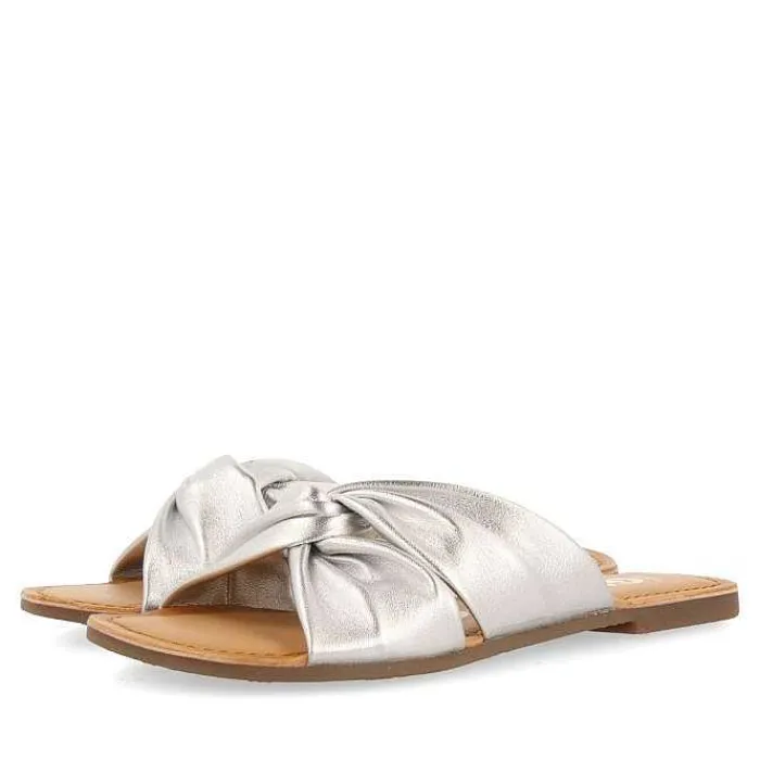 Gioseppo Sandalias Planas<Sandalias De Piel Plata Para Mujer Agira
