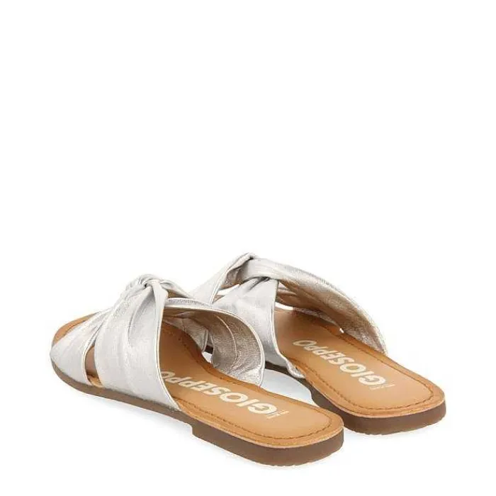 Gioseppo Sandalias Planas<Sandalias De Piel Plata Para Mujer Agira