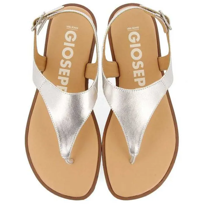 Gioseppo Sandalias Planas<Sandalias De Piel Plata Para Mujer Fierze