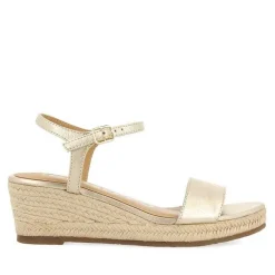 Gioseppo Sandalias Cuña<Sandalias De Piel Platino Con Cuña De Yute Para Mujer Yalaha