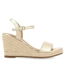 Gioseppo Sandalias Cuña<Sandalias De Piel Platino Con Cuña De Yute Para Mujer Zhepe