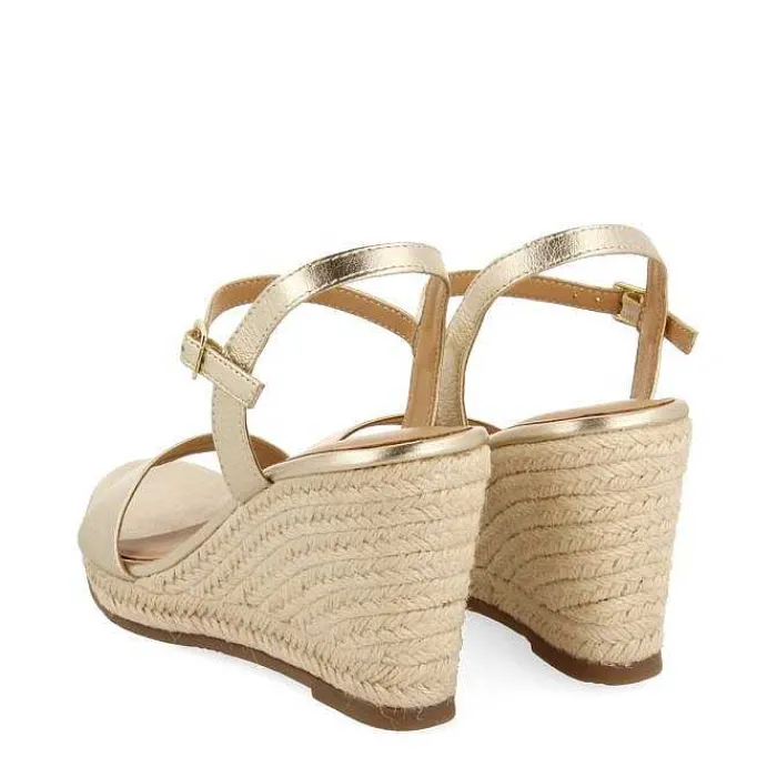 Gioseppo Sandalias Cuña<Sandalias De Piel Platino Con Cuña De Yute Para Mujer Zhepe