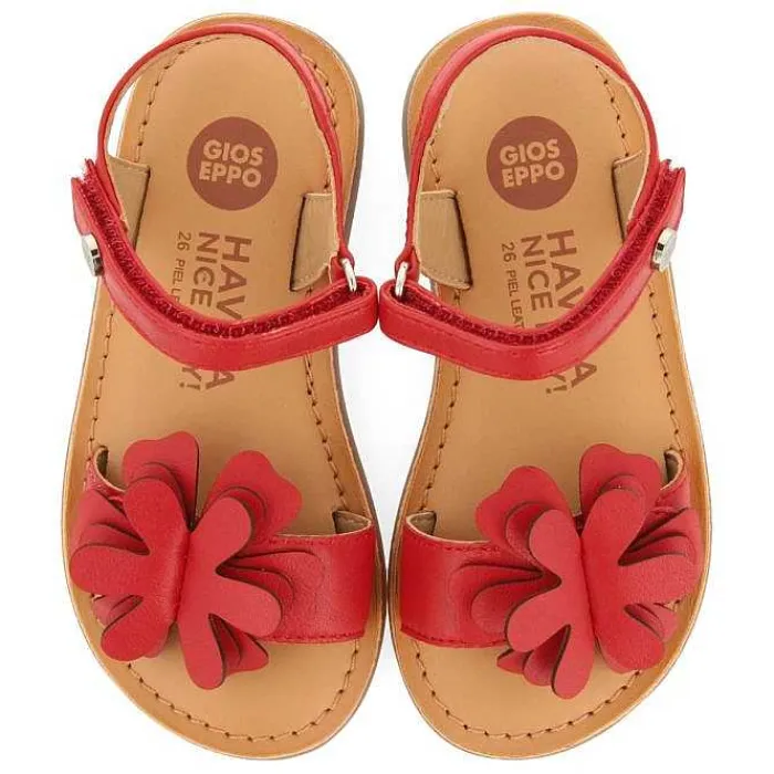 Gioseppo Niñas |Sandalias<Sandalias De Piel Roja Con Adornos De Flores Para Nina Y Nino Takilma