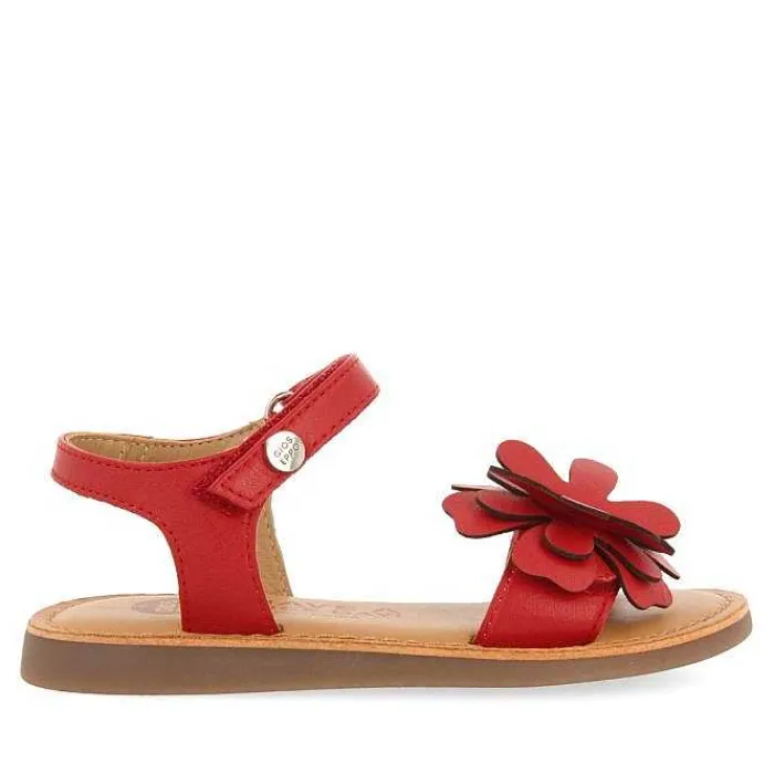 Gioseppo Niñas |Sandalias<Sandalias De Piel Roja Con Adornos De Flores Para Nina Y Nino Takilma