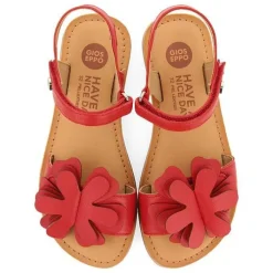 Gioseppo Niñas |Sandalias<Sandalias De Piel Roja Con Adornos De Flores Para Nina Y Nino Cres