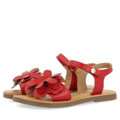 Gioseppo Niñas |Sandalias<Sandalias De Piel Roja Con Adornos De Flores Para Nina Y Nino Cres