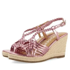 Gioseppo Sandalias Cuña<Sandalias De Piel Rosa Con Tiras Y Cuña Alta De Yute Para Mujer Glide