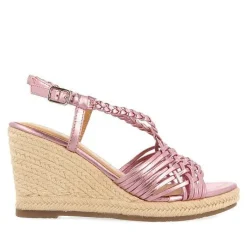 Gioseppo Sandalias Cuña<Sandalias De Piel Rosa Con Tiras Y Cuña Alta De Yute Para Mujer Glide